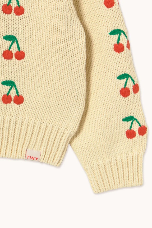 Παιδικό βαμβακερό πουλόβερ Tinycottons MINI CHERRIES SWEATER κίτρινο SS26.387