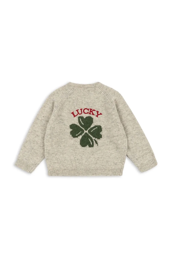 Băieți Konges Sløjd cardigan de lână pentru copii BILLI KNIT CARDIGAN KS104701.PPY2 gri
