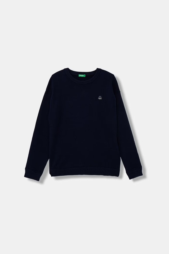 United Colors of Benetton sweter dziecięcy bawełniany granatowy 120YC10A2.G.Stagionale