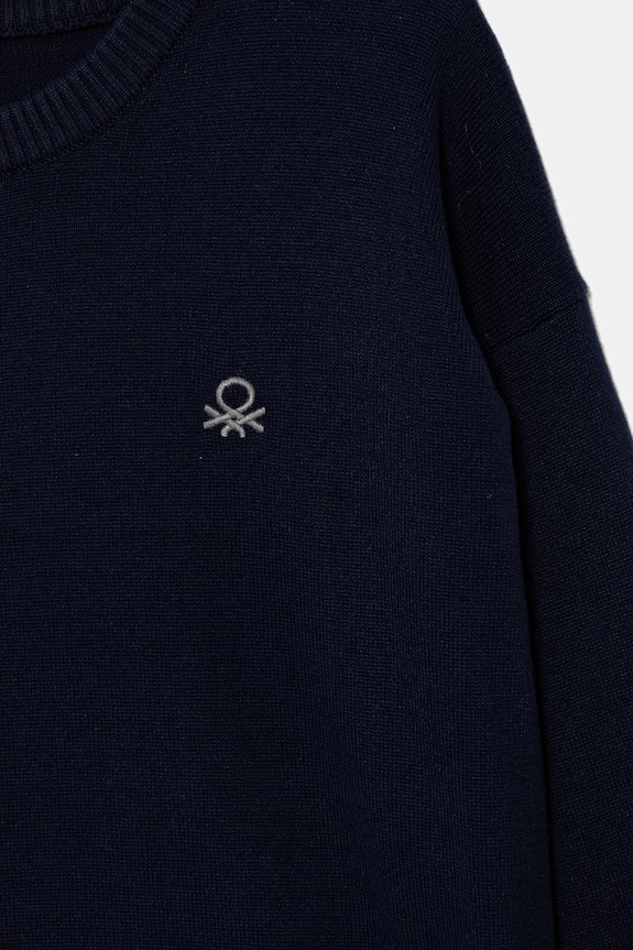 Chłopiec United Colors of Benetton sweter dziecięcy bawełniany 120YC10A2.G.Stagionale granatowy