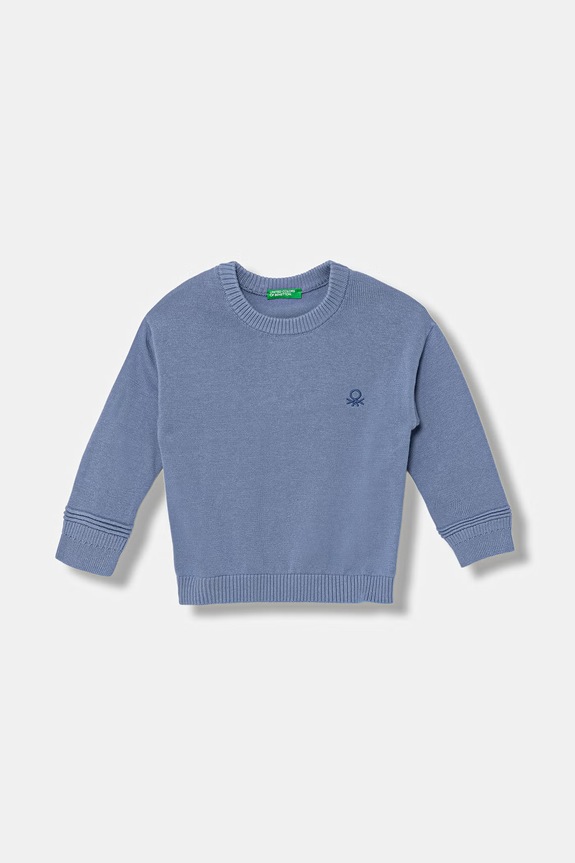 United Colors of Benetton sweter dziecięcy bawełniany niebieski 120YG1019.P.Stagionale