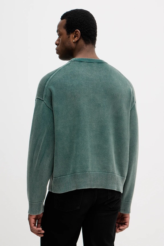 Ρούχα Βαμβακερό πουλόβερ Calvin Klein Jeans LV04RE300G πράσινο