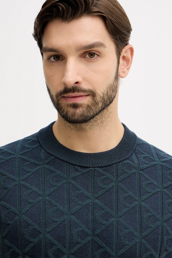 Bavlněný svetr Calvin Klein Jeans námořnická modř LV04RE301G