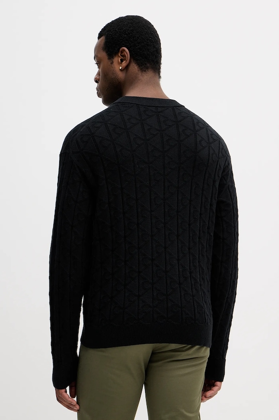 Βαμβακερό πουλόβερ Calvin Klein Jeans LV04RE301G μαύρο SS26