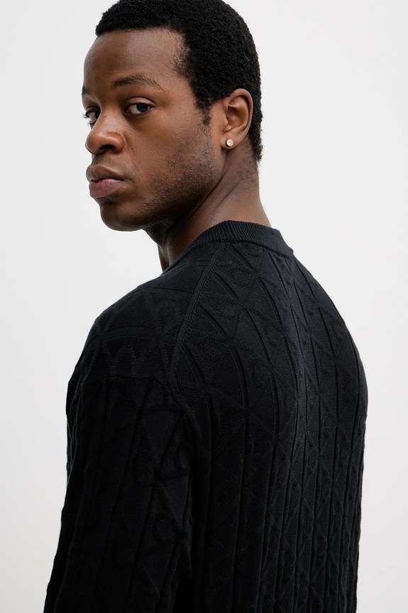 Ρούχα Βαμβακερό πουλόβερ Calvin Klein Jeans LV04RE301G μαύρο