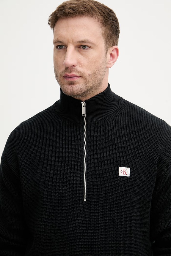 Bavlnený sveter Calvin Klein Jeans čierna LV04RE308G