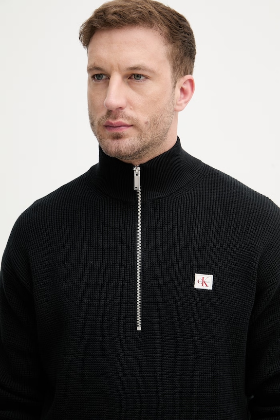 Bavlnený sveter Calvin Klein Jeans čierna LV04RE308G