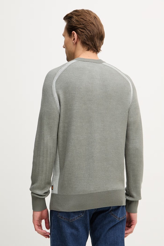 Odzież BOSS Orange sweter z dodatkiem wełny Akajer 50555872 szary