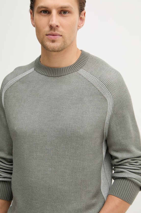 BOSS Orange sweter z dodatkiem wełny Akajer szary 50555872