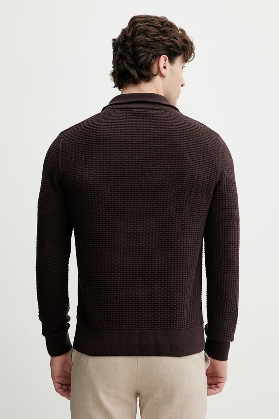 Abbigliamento BOSS maglione da uomo in cotone H-Ulicio 50555118 marrone