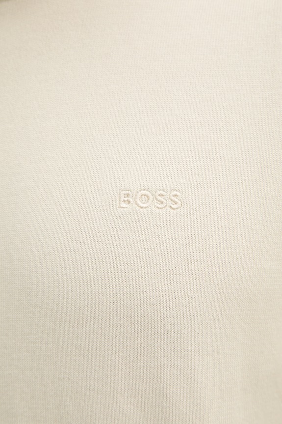 BOSS pamut pulóver Upacas-L 50556344 bézs