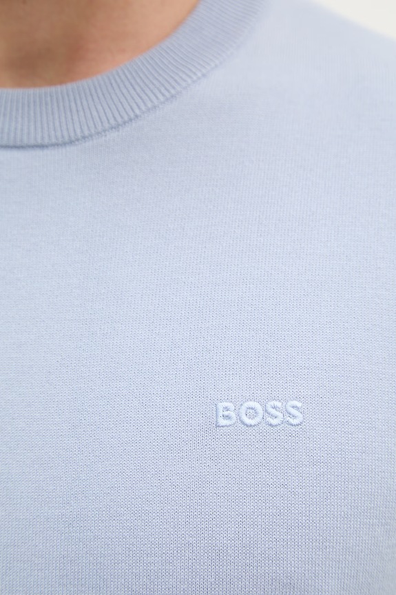 Βαμβακερό πουλόβερ BOSS Upacas-L 50556344 μωβ