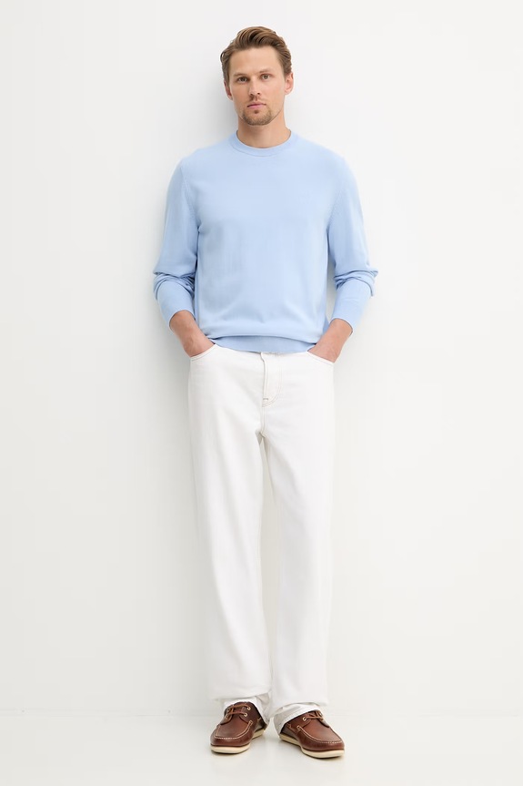 BOSS sweter męski bawełniany Upacas-L 50556344 niebieski SS26