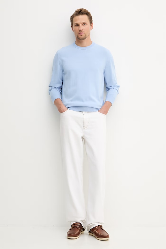 BOSS sweter męski bawełniany Upacas-L 50556344 niebieski SS26