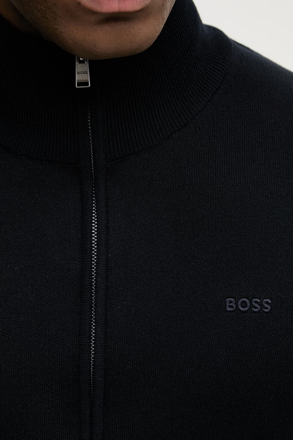 BOSS pamut kardigán Upalano-L 50556345 sötétkék