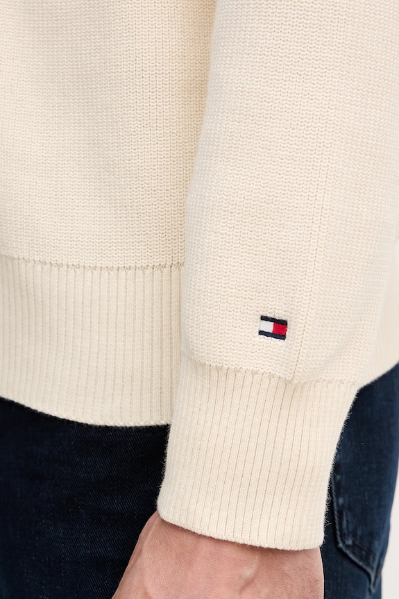 Bavlnený sveter Tommy Hilfiger MW0MW41647 béžová