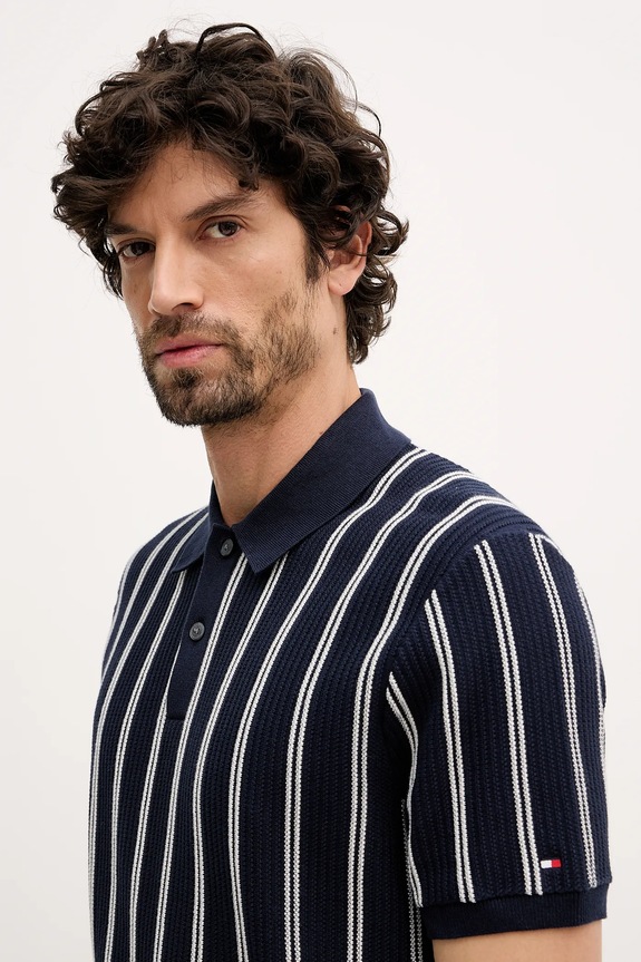 Tommy Hilfiger polo de bumbac bleumarin MW0MW41949