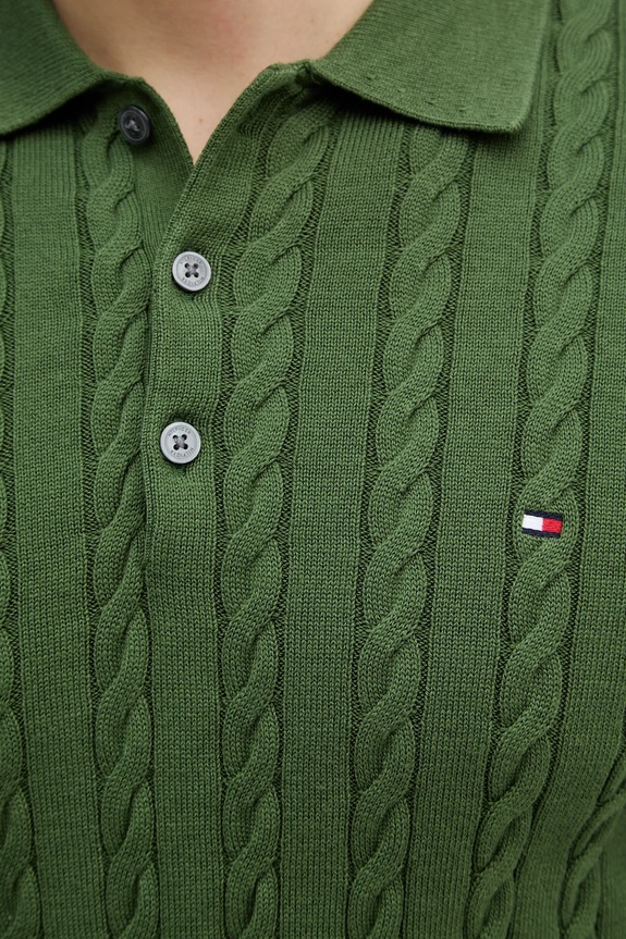 Tommy Hilfiger pulover de bumbac MW0MW41955 verde