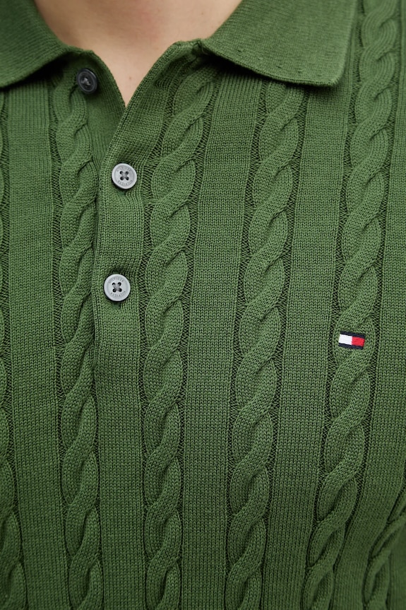 Tommy Hilfiger pulover de bumbac MW0MW41955 verde