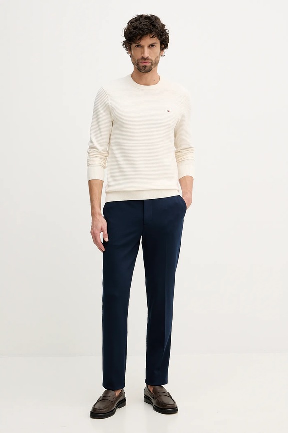 Bavlnený sveter Tommy Hilfiger MW0MW41643 béžová SS26