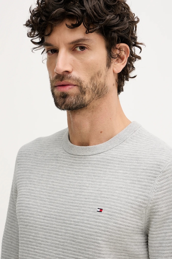 Bavlnený sveter Tommy Hilfiger sivá MW0MW41643