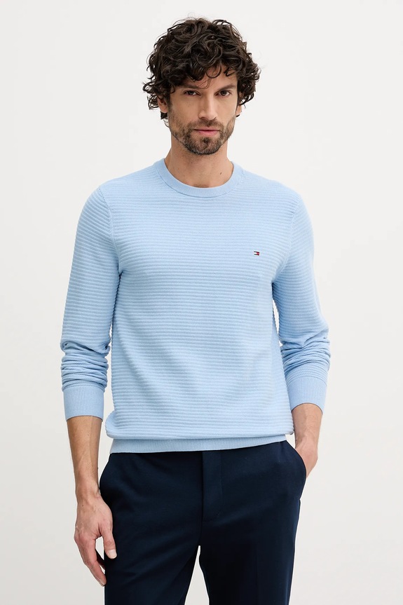 Bavlnený sveter Tommy Hilfiger bavlna modrá MW0MW41643