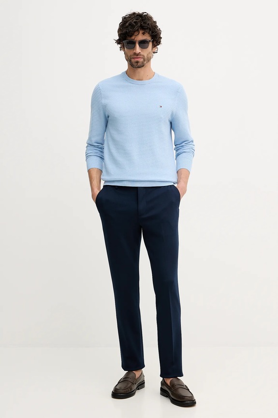 Bavlnený sveter Tommy Hilfiger MW0MW41643 modrá SS26