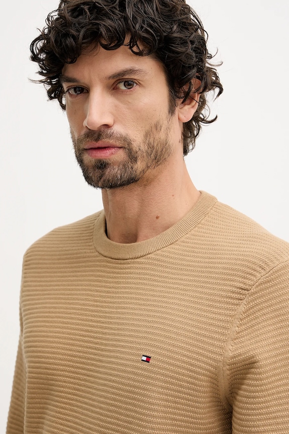Tommy Hilfiger pulover de bumbac maro MW0MW41643