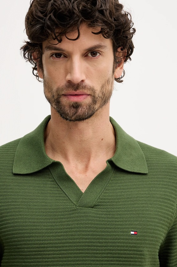 Bavlnený sveter Tommy Hilfiger zelená MW0MW41644