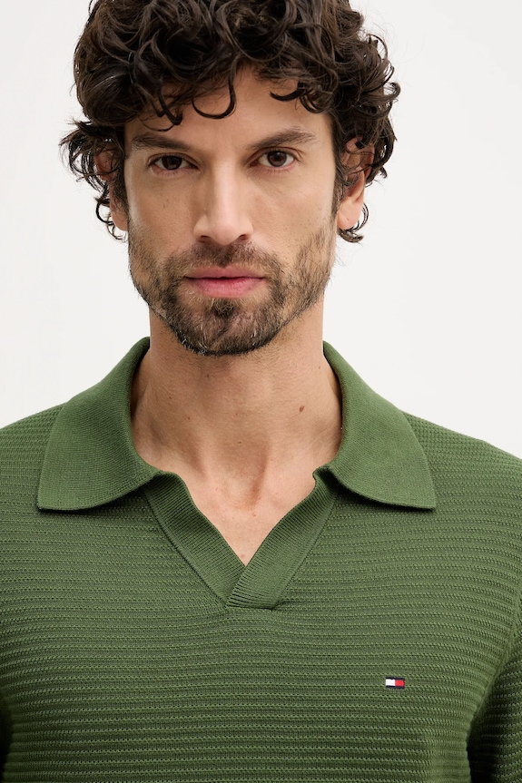 Bavlnený sveter Tommy Hilfiger zelená MW0MW41644