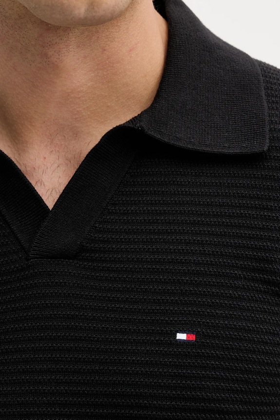 Tommy Hilfiger pulover de bumbac MW0MW41644 negru