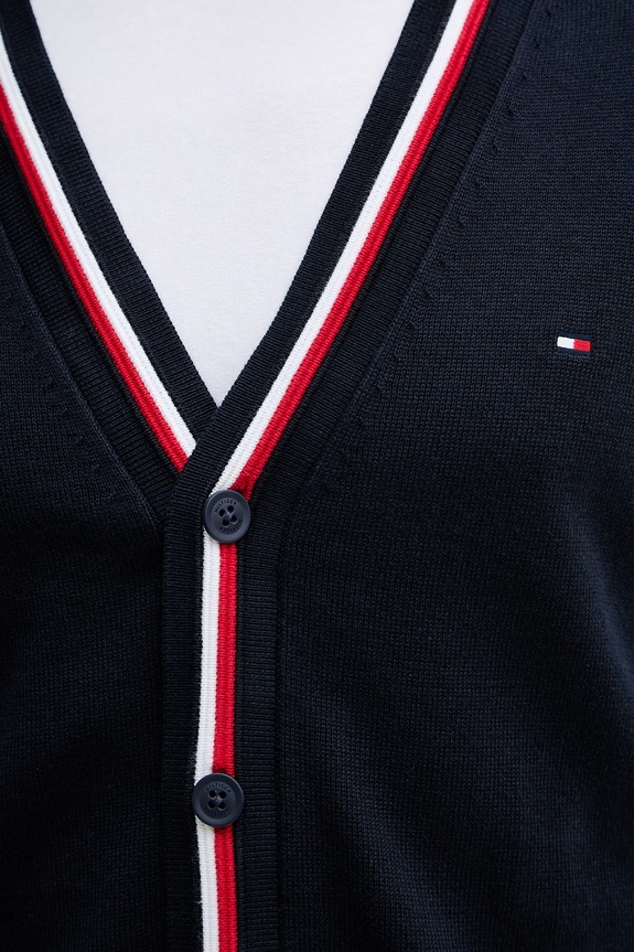 Tommy Hilfiger kardigan bawełniany MW0MW41544 granatowy