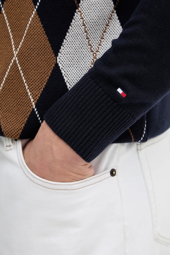 Tommy Hilfiger sweter bawełniany MW0MW42614 granatowy