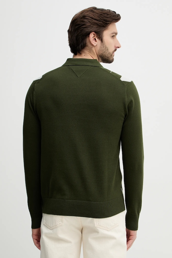 Îmbrăcăminte Tommy Hilfiger pulover de bumbac MW0MW42614 verde