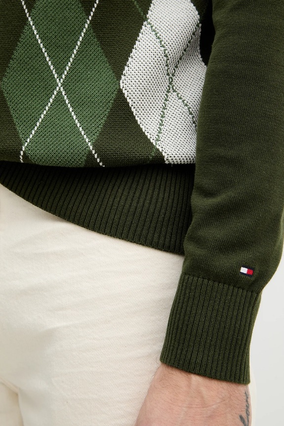 Tommy Hilfiger pulover de bumbac MW0MW42614 verde