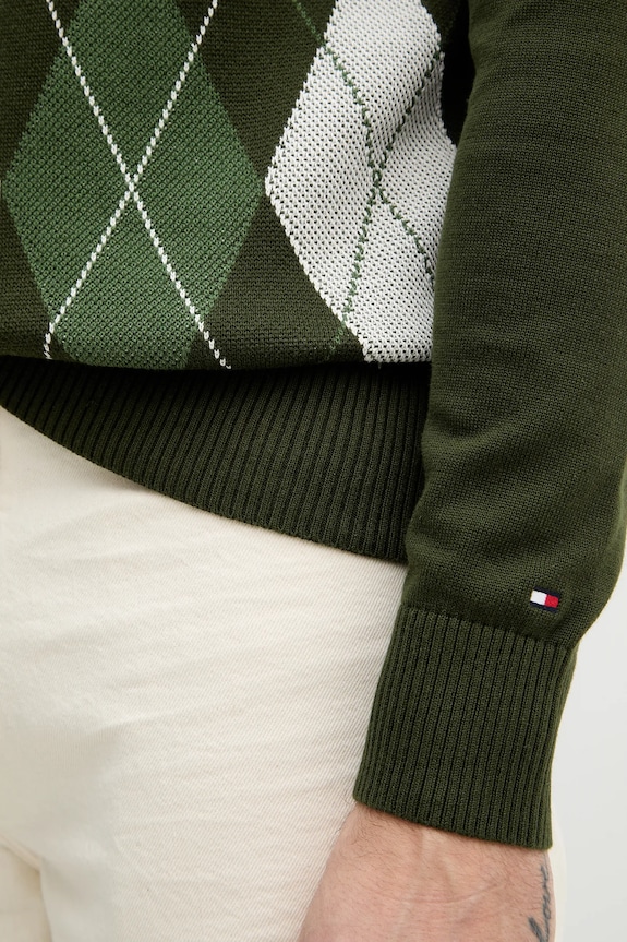 Tommy Hilfiger pulover de bumbac MW0MW42614 verde