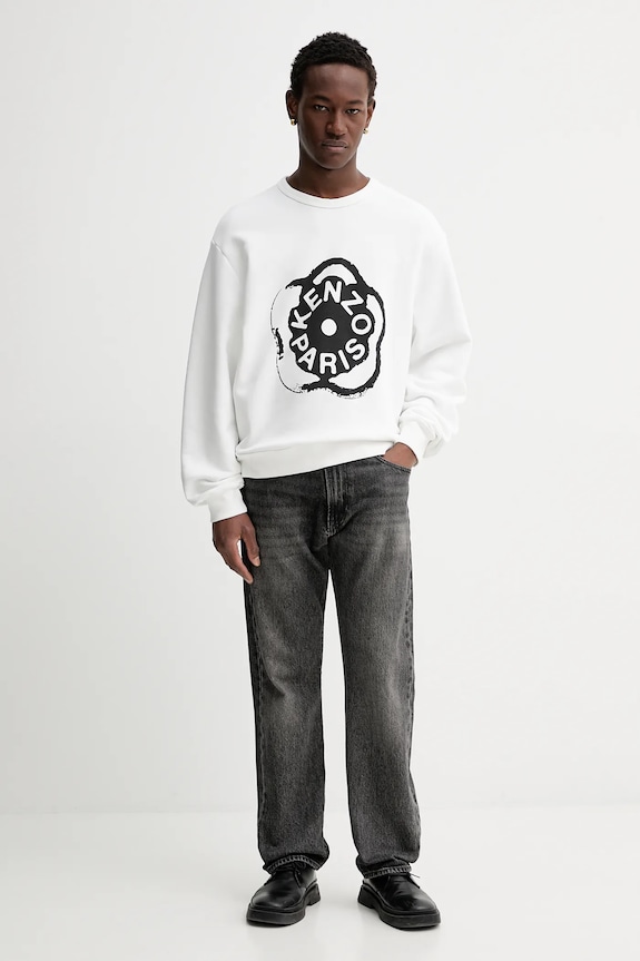 Kenzo hanorac de bumbac FG55SW5094MJ alb SS26