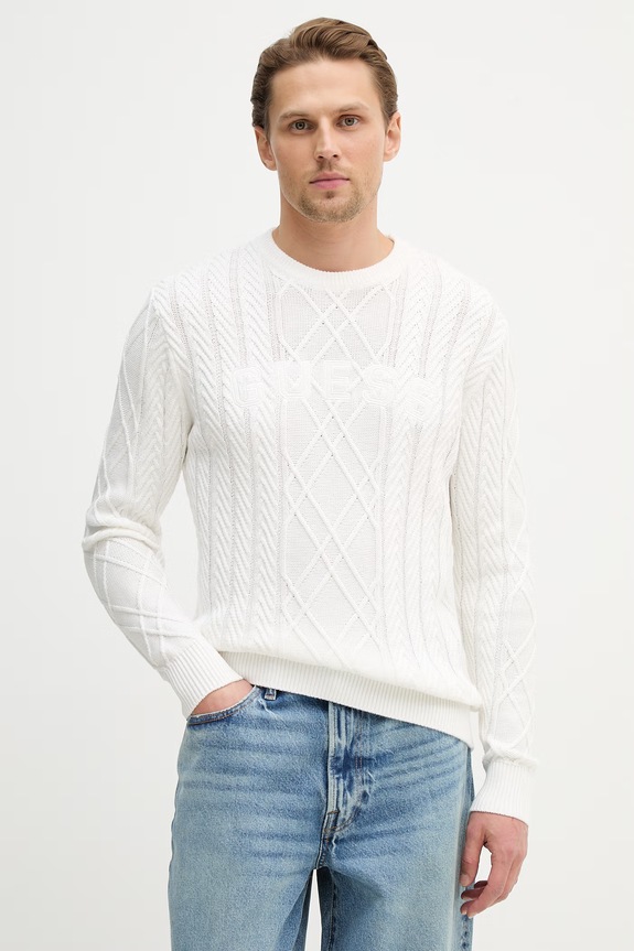 Guess sweter KONRAD aplikacja biały M6RR32.Z3FB1