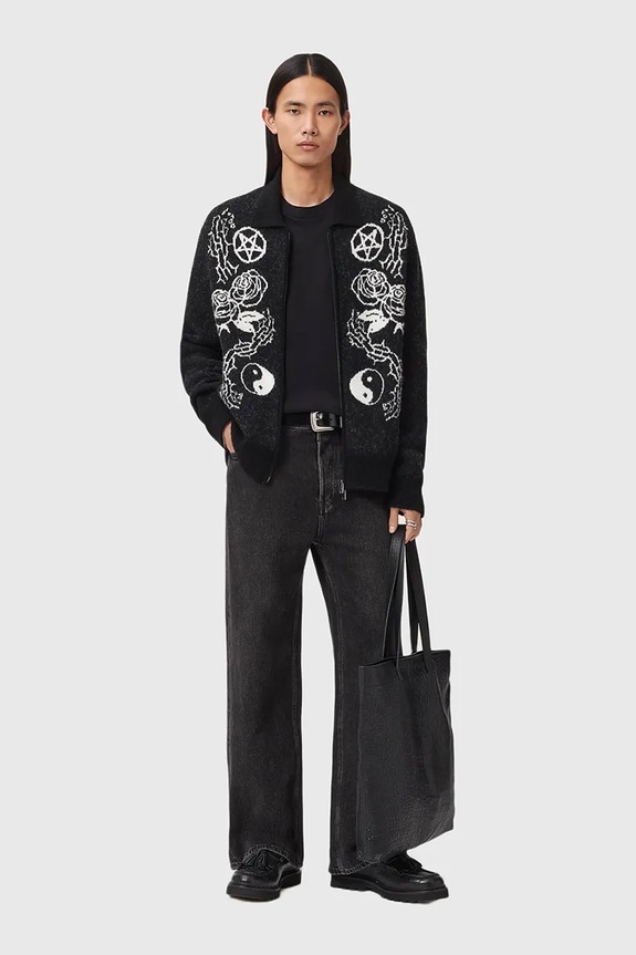 Ζακέτα με προσθήκη αλπακά AllSaints M056KD