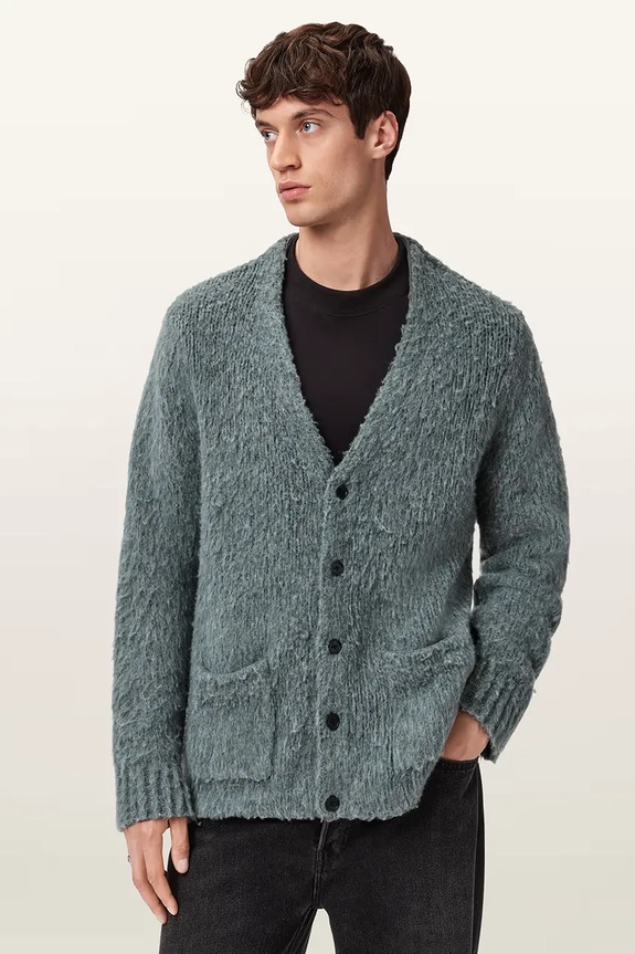 AllSaints kardigan z dodatkiem wełny zielony M026KD