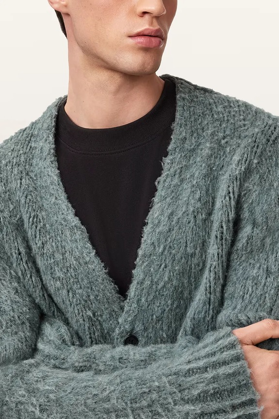 AllSaints kardigan z dodatkiem wełny M026KD zielony