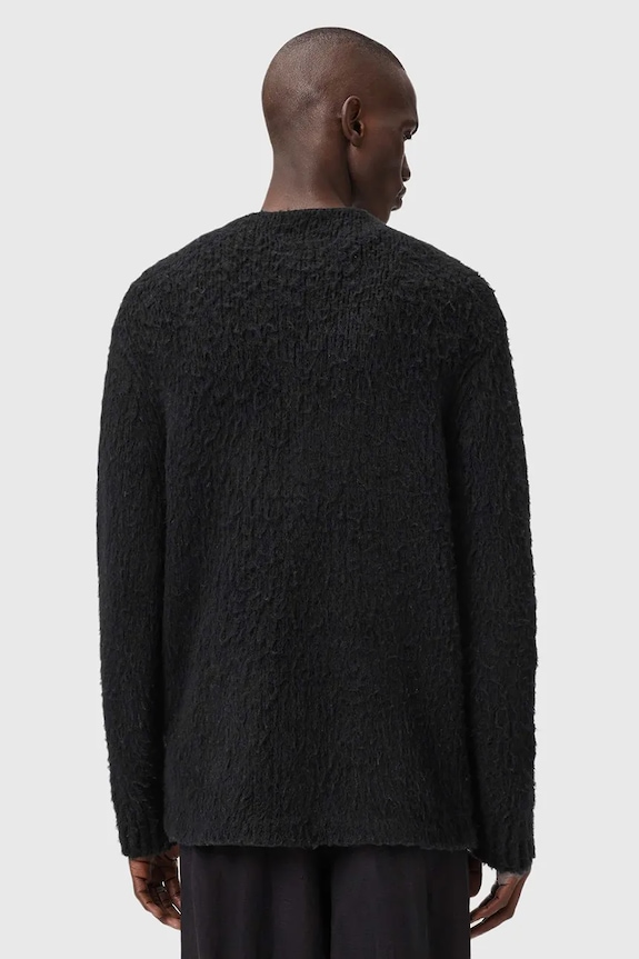 Kardigan s prímesou vlny AllSaints M026KD čierna SS26
