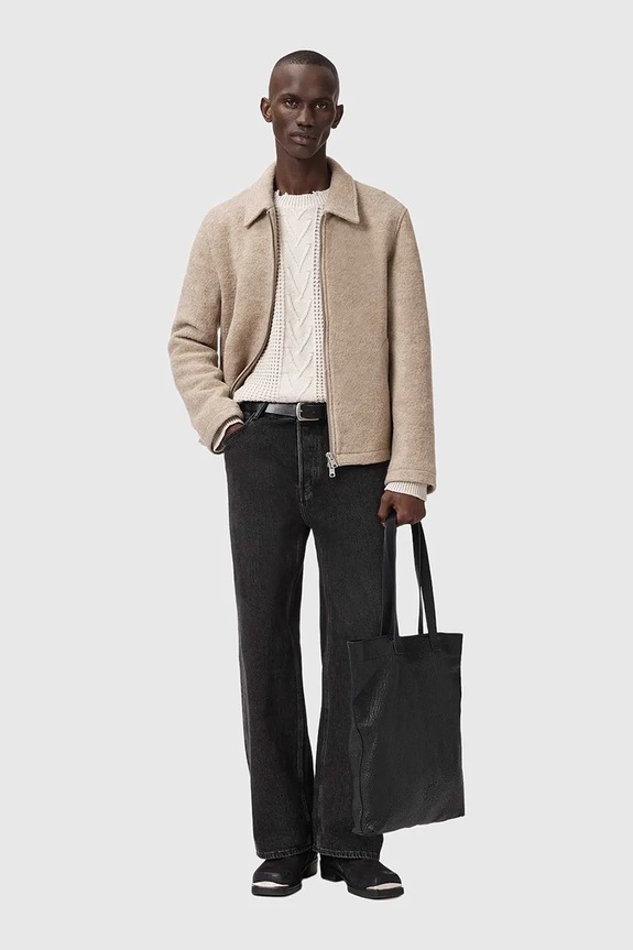 Светр із додаванням вовни AllSaints M031KD бежевий