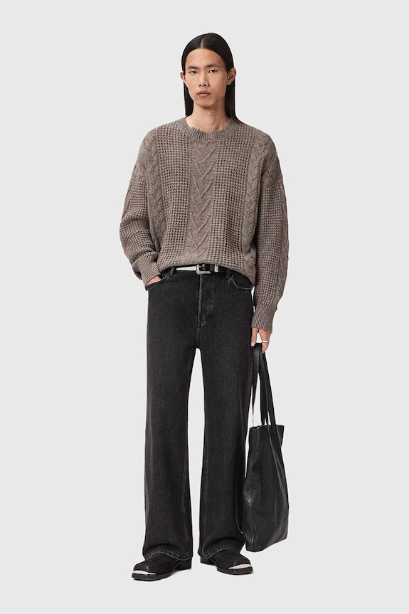 Îmbrăcăminte AllSaints pulover din amestec de lână M031KD bej