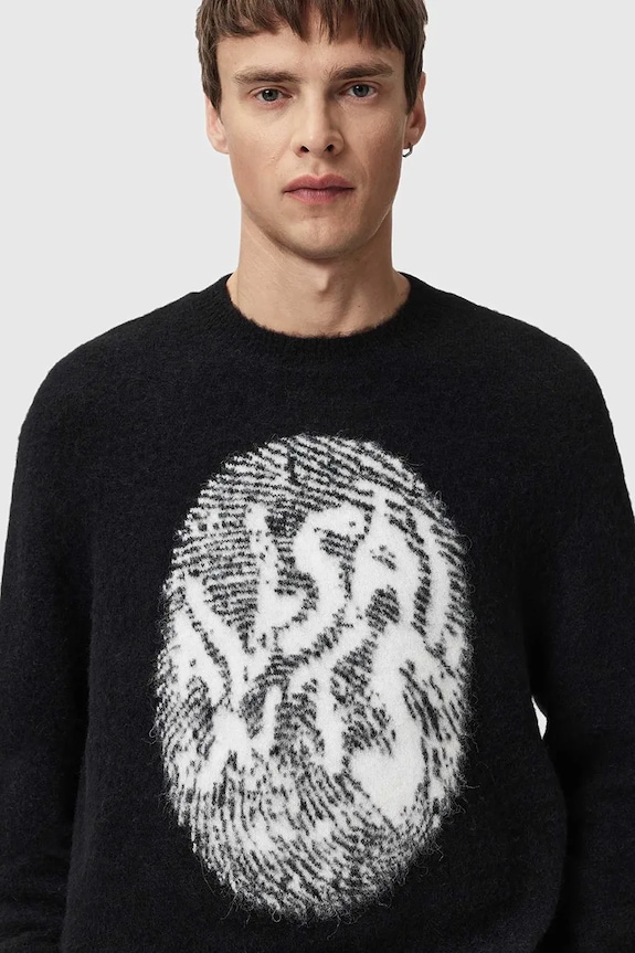 Ρούχα Πουλόβερ με προσθήκη αλπακά AllSaints M026KE μαύρο