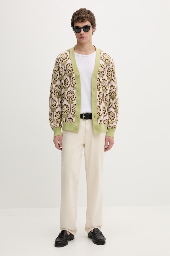 Drôle de Monsieur cardigan din bumbac Cardigan Tapisserie Florale J.CA175.CO147.LPI verde SS26