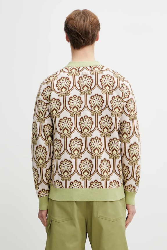 Ρούχα Βαμβακερή ζακέτα Drôle de Monsieur Cardigan Tapisserie Florale J.CA175.CO147.LPI πράσινο