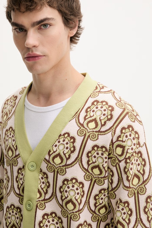 Drôle de Monsieur cardigan din bumbac Cardigan Tapisserie Florale verde J.CA175.CO147.LPI