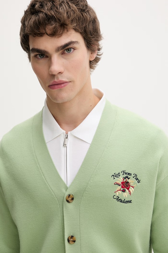 Drôle de Monsieur чоловічий із мериносової вовни Slogan Rose зелений J.CA166.WO007.OL