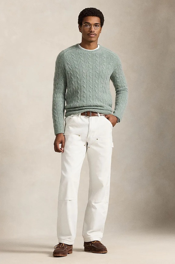 Ruházat Polo Ralph Lauren pulóver gyapjúkeverékből 710979095 zöld